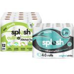 Splesh 48 Rolls Quilted Toilet Paper + 12 Culina Kitchen Towels