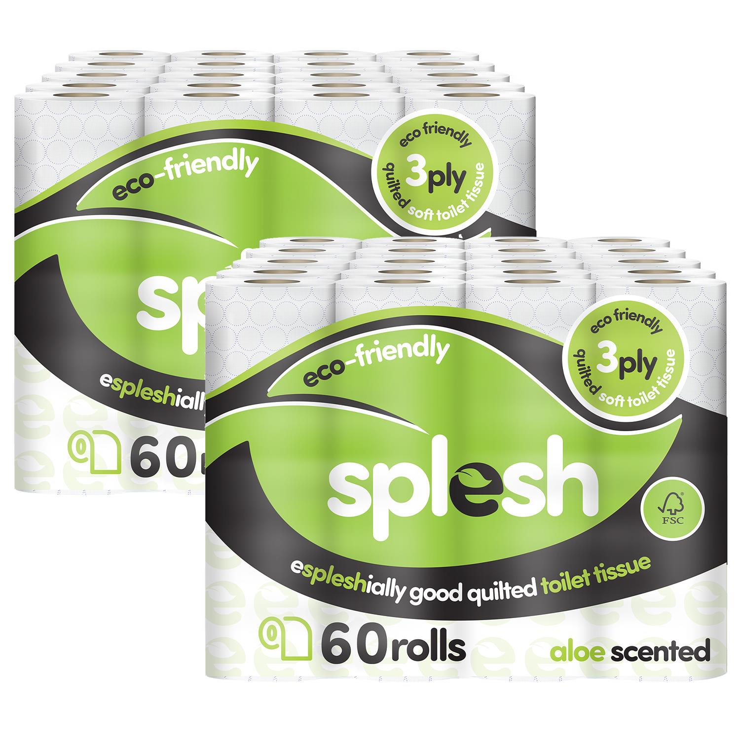 120 Rolls Toilet Roll Soft & Quilted 3Ply AloeVera Scented