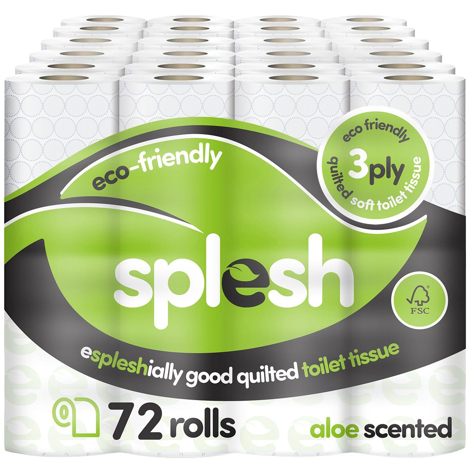 72 Rolls Splesh Toilet Roll Eco-Friendly, Soft & Quilted - Image 2