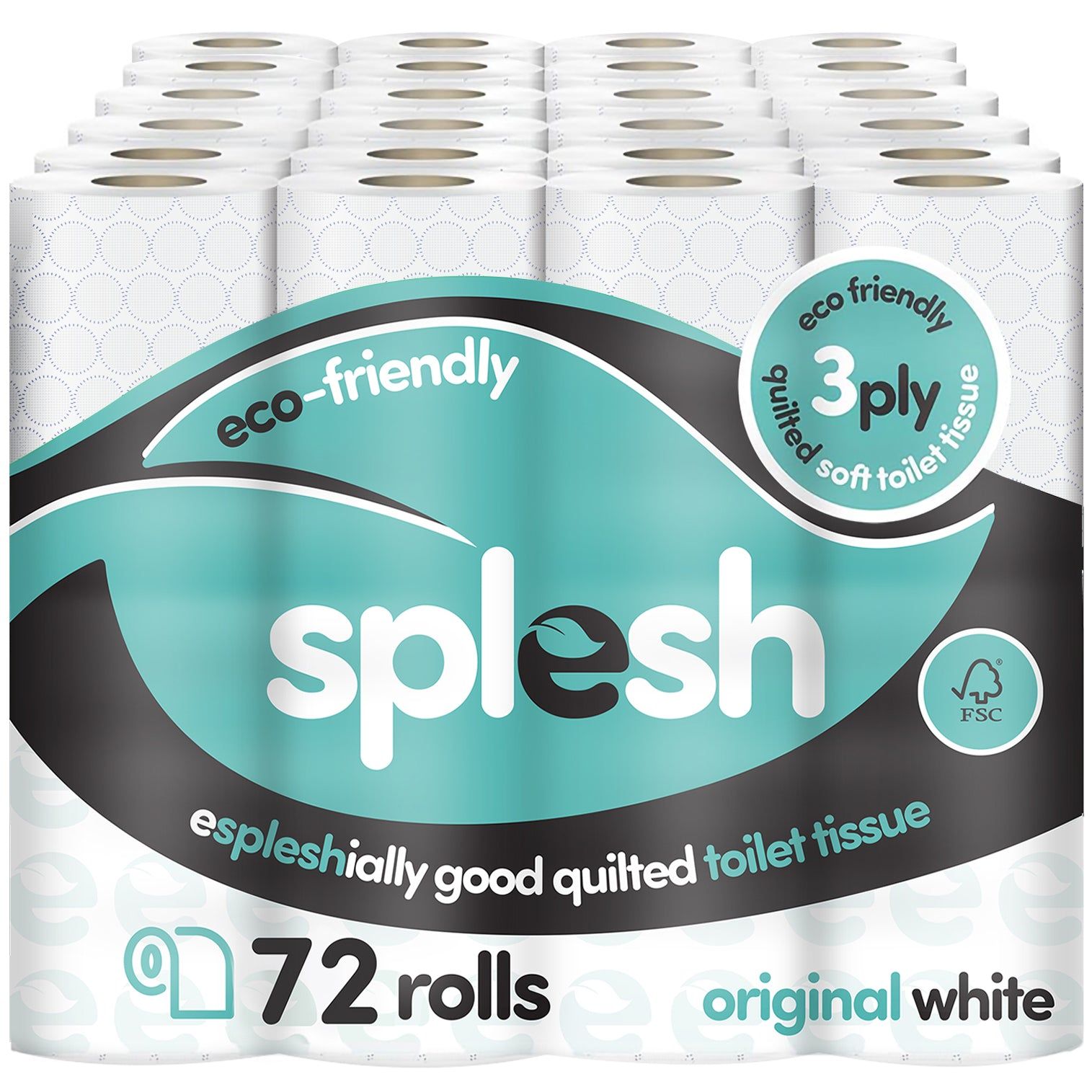 72 Rolls Splesh Toilet Roll, Soft & Quilted Eco-Friendly - Image 2