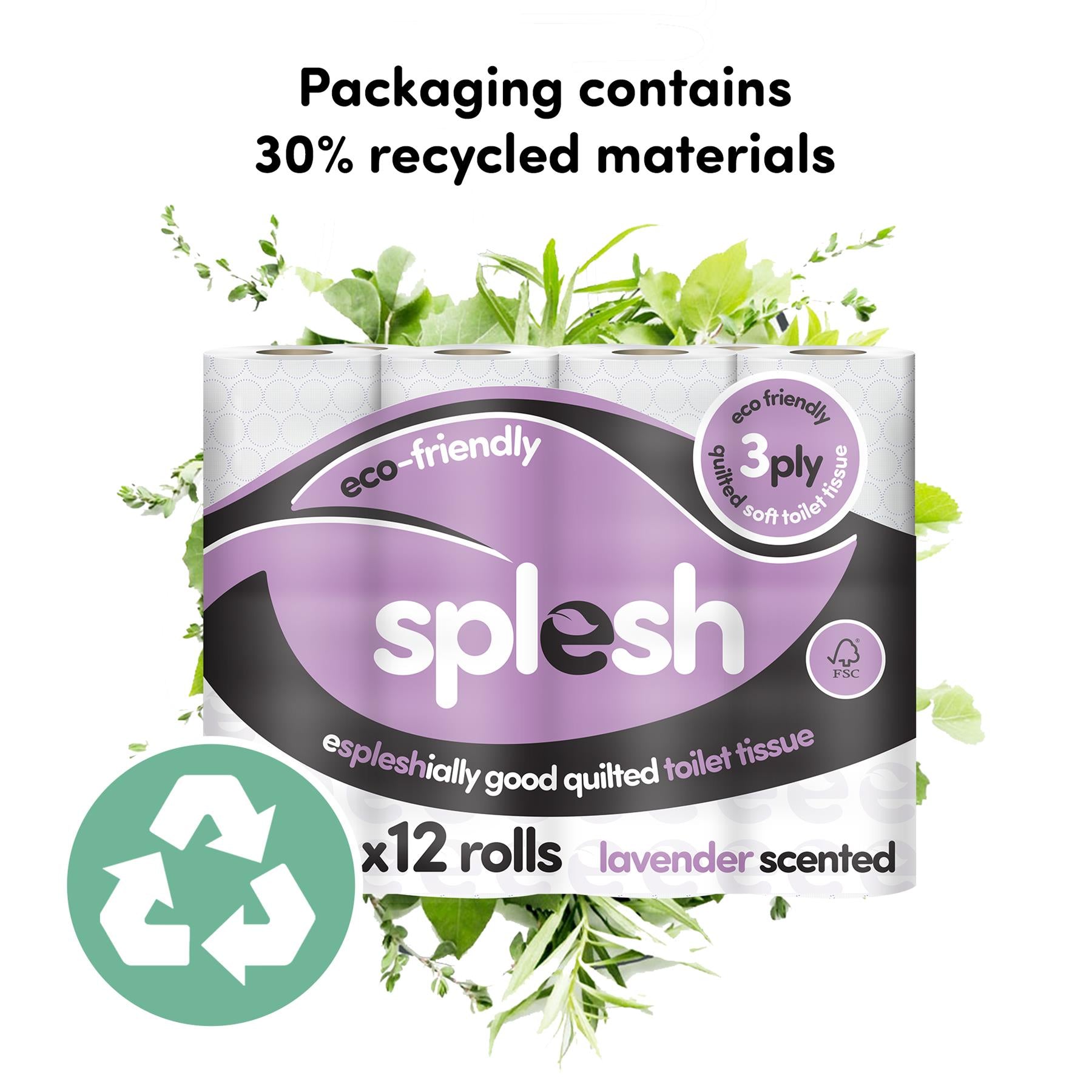 12 Rolls Splesh Soft & Quilted White, Lavender Aloe Vera - Image 7