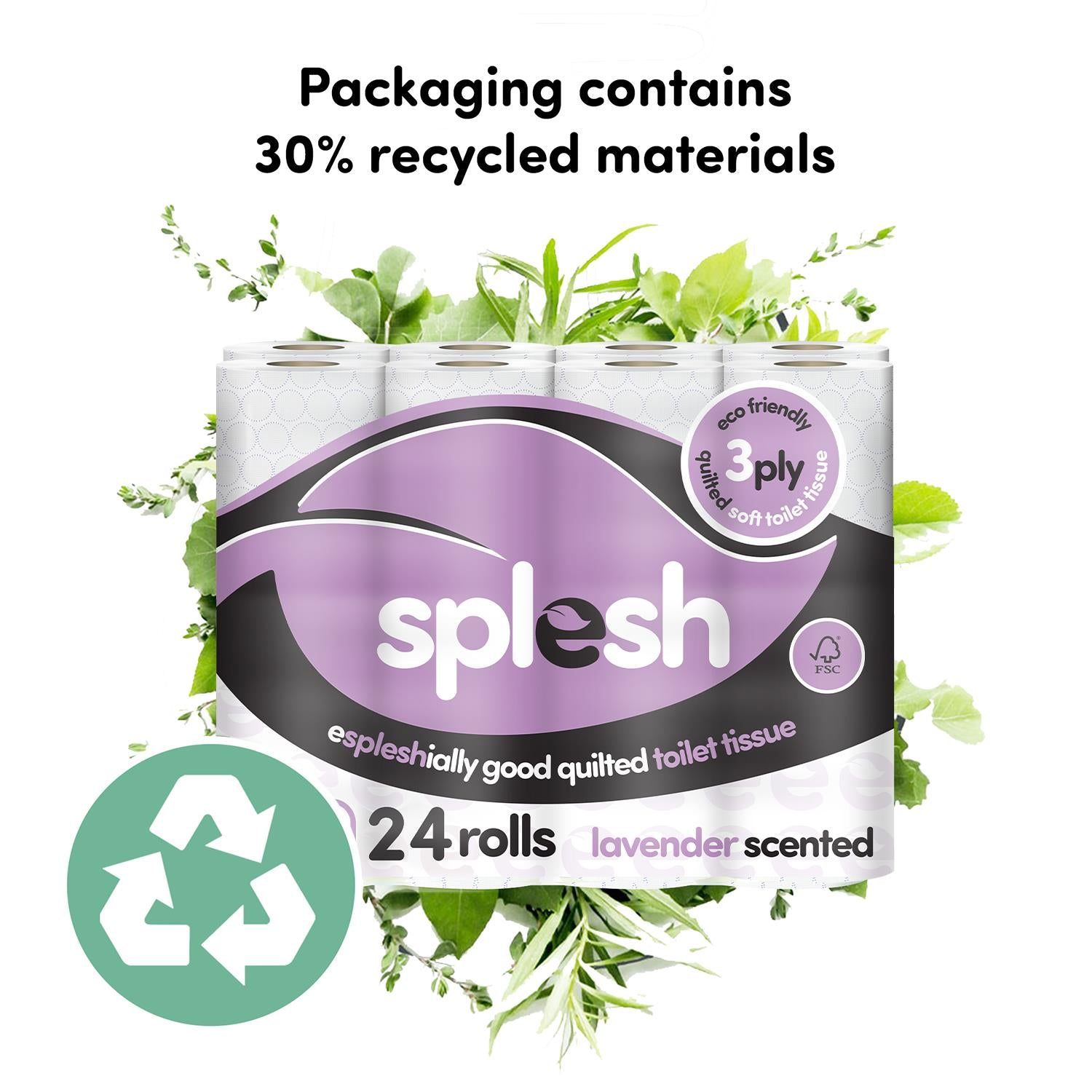 24 Rolls Splesh Soft & Quilted White, Lavender Aloe Vera - Image 7