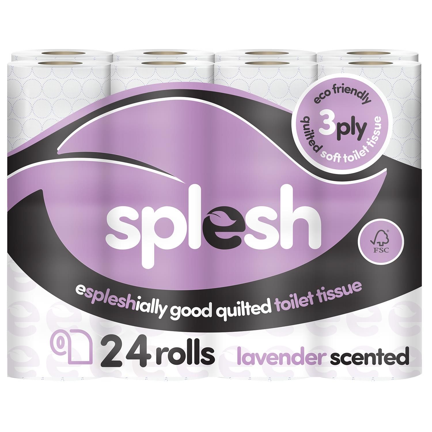 24 Rolls Splesh Soft & Quilted White, Lavender Aloe Vera - Image 3