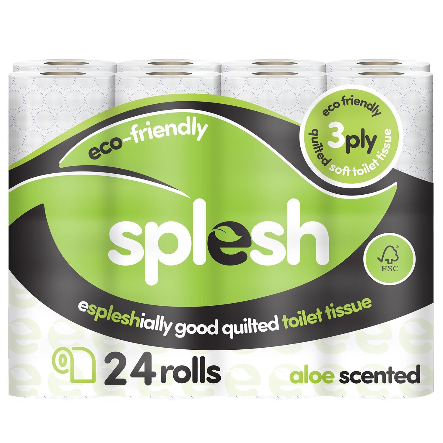 24 Rolls Splesh Soft & Quilted White, Lavender Aloe Vera - Image 2