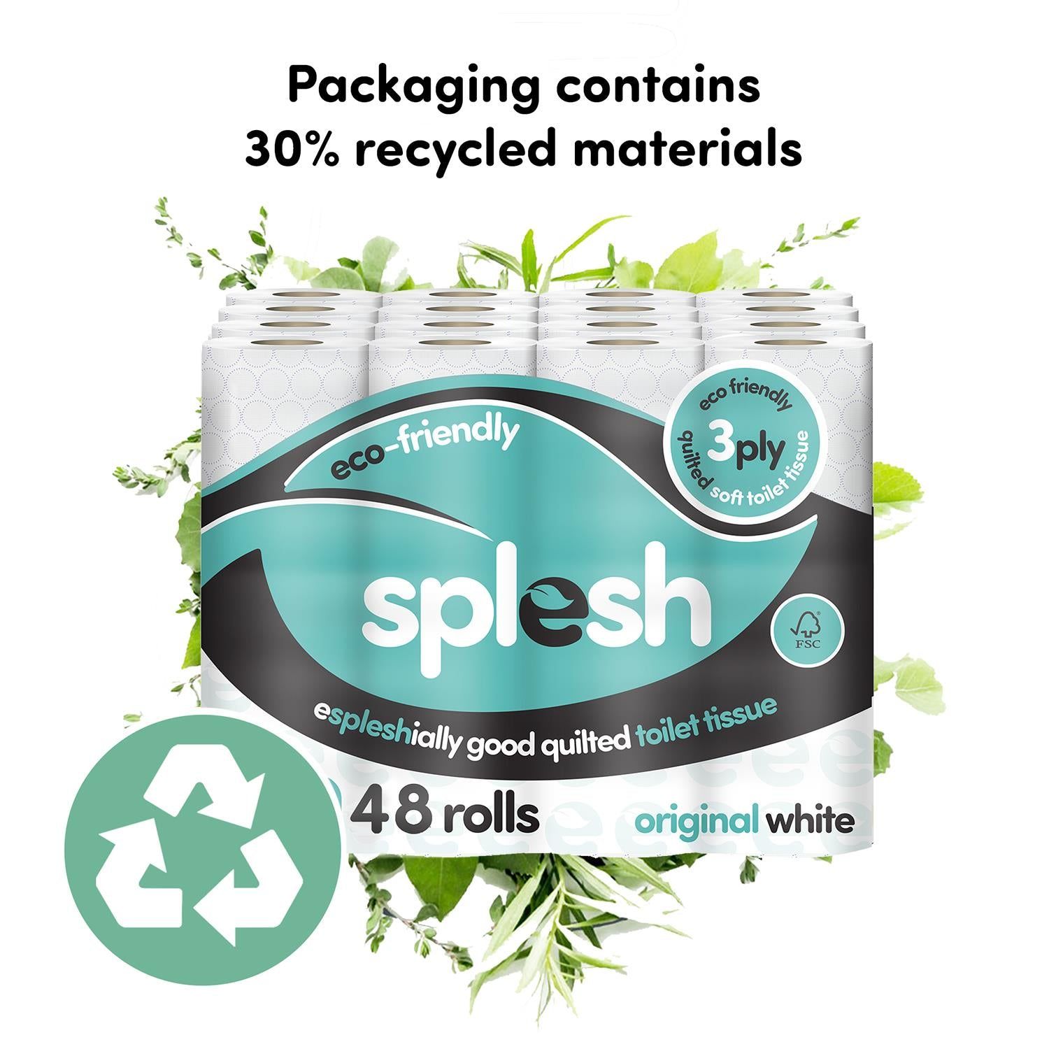 48 Rolls Splesh Soft & Quilted White, Lavender Aloe Vera Rolls - Image 5
