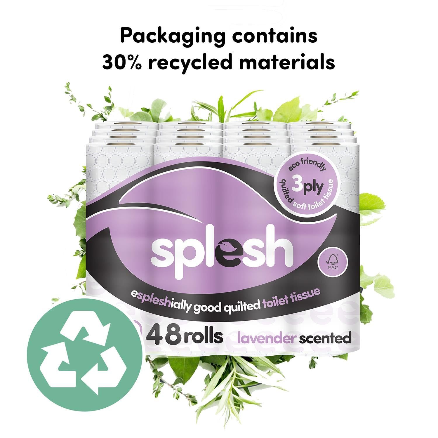 48 Rolls Splesh Soft & Quilted White, Lavender Aloe Vera Rolls - Image 7