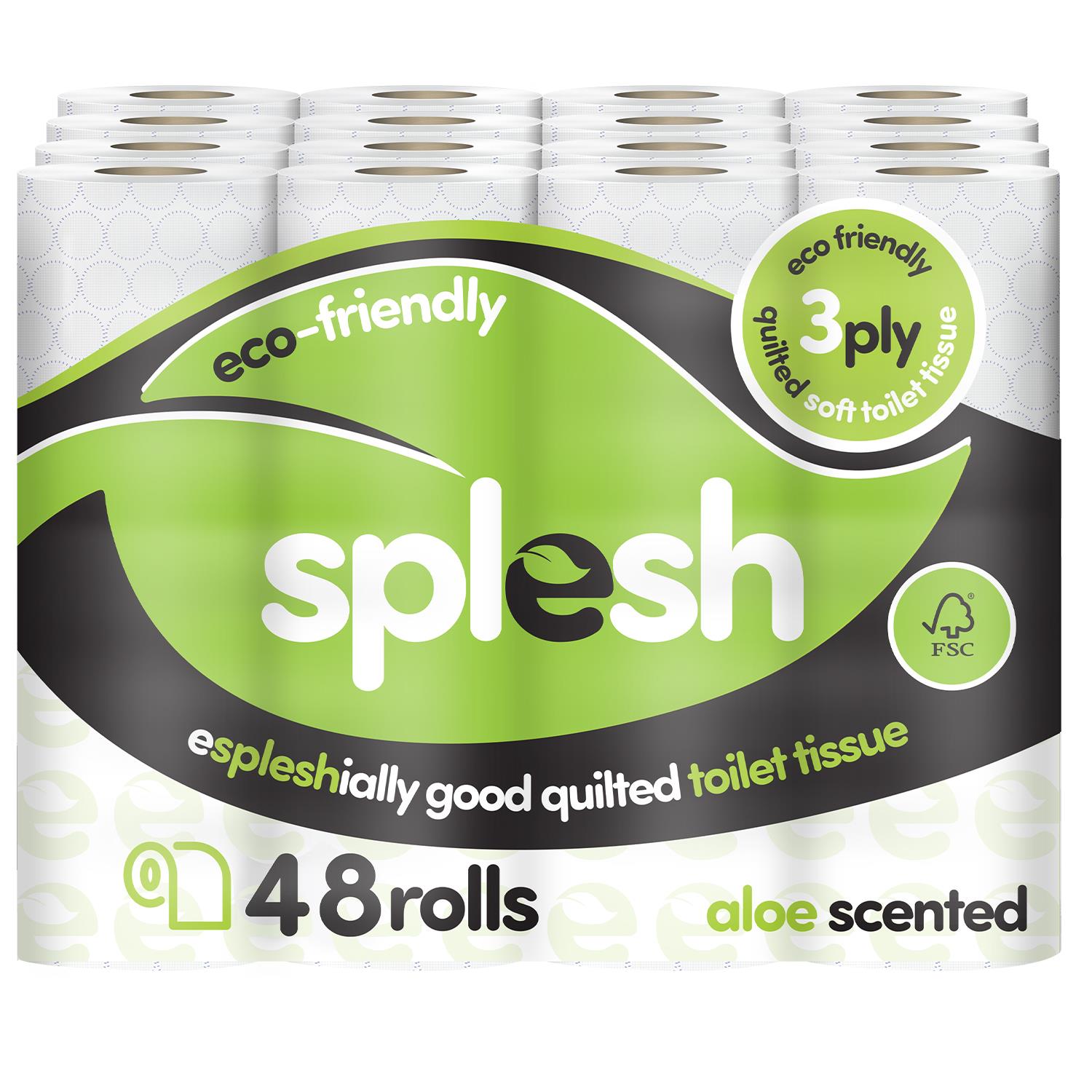 48 Rolls Splesh Soft & Quilted White, Lavender Aloe Vera Rolls - Image 2