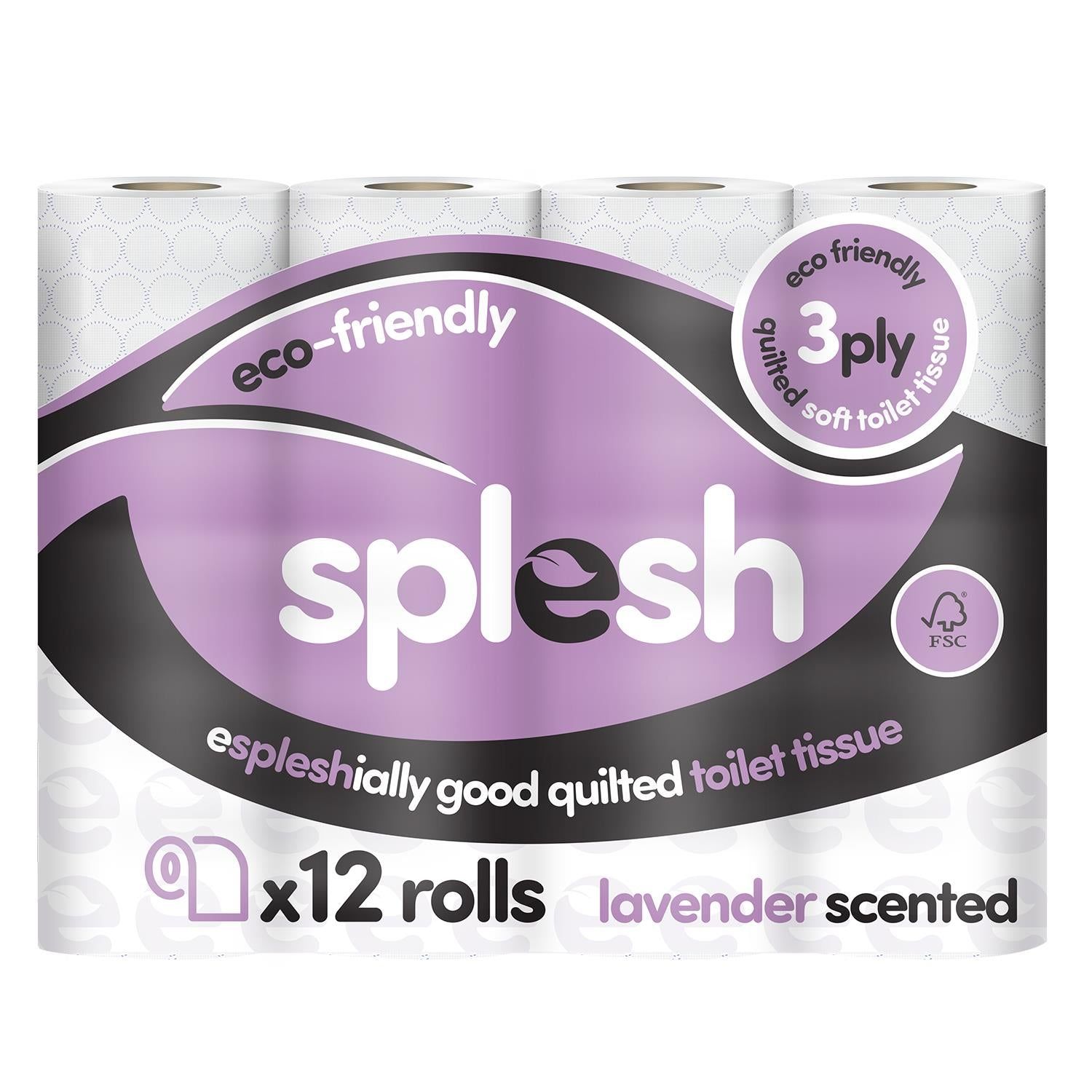 12 Rolls Splesh 3-Ply Lavender Scented Toilet Tissue - Image 2