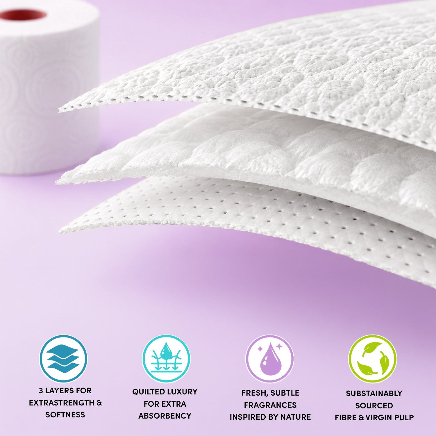 12 Rolls Splesh 3-Ply Lavender Scented Toilet Tissue - Image 4
