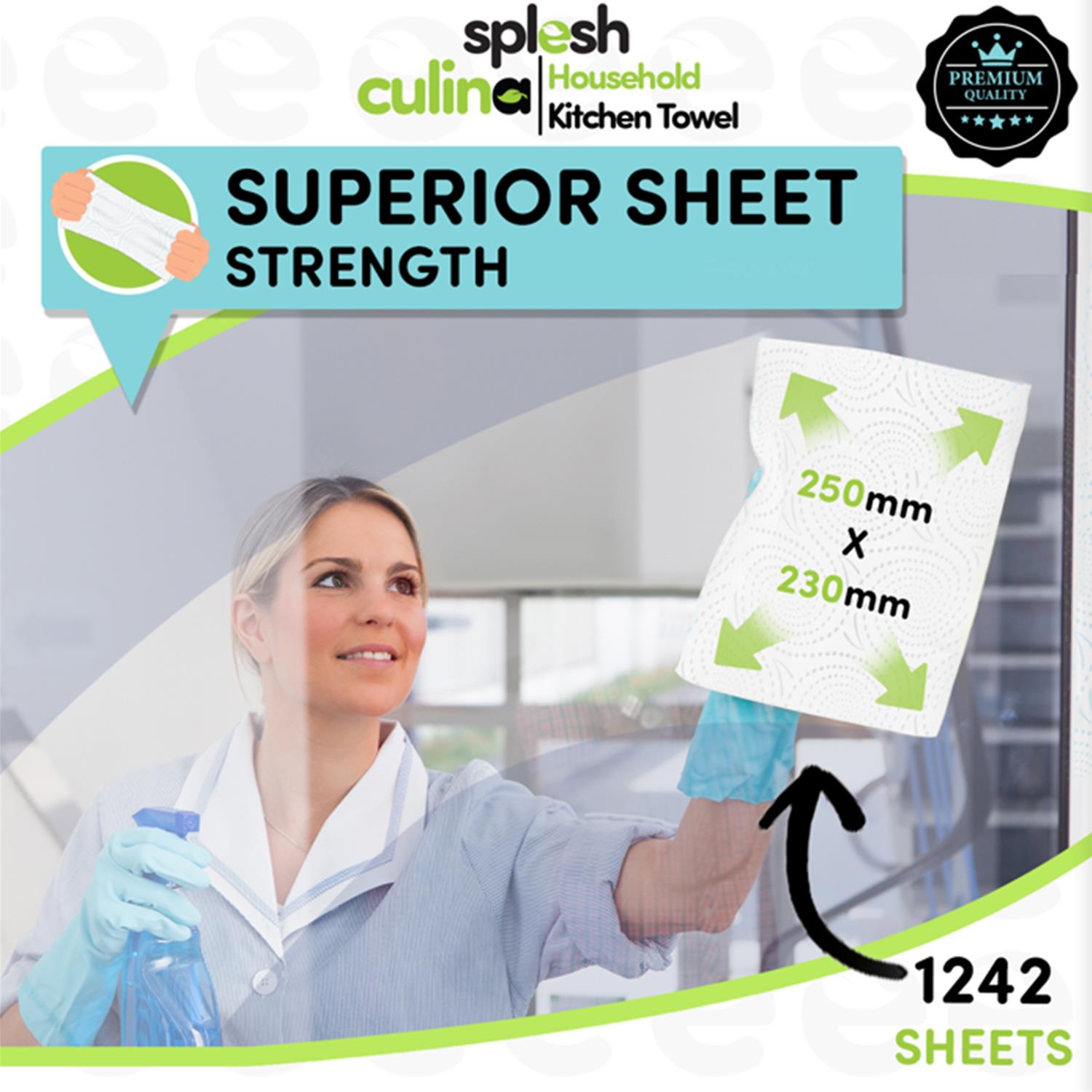 18 Rolls Splesh Culina Kitchen Towel 3 Ply Ultra Absorbent - Image 5
