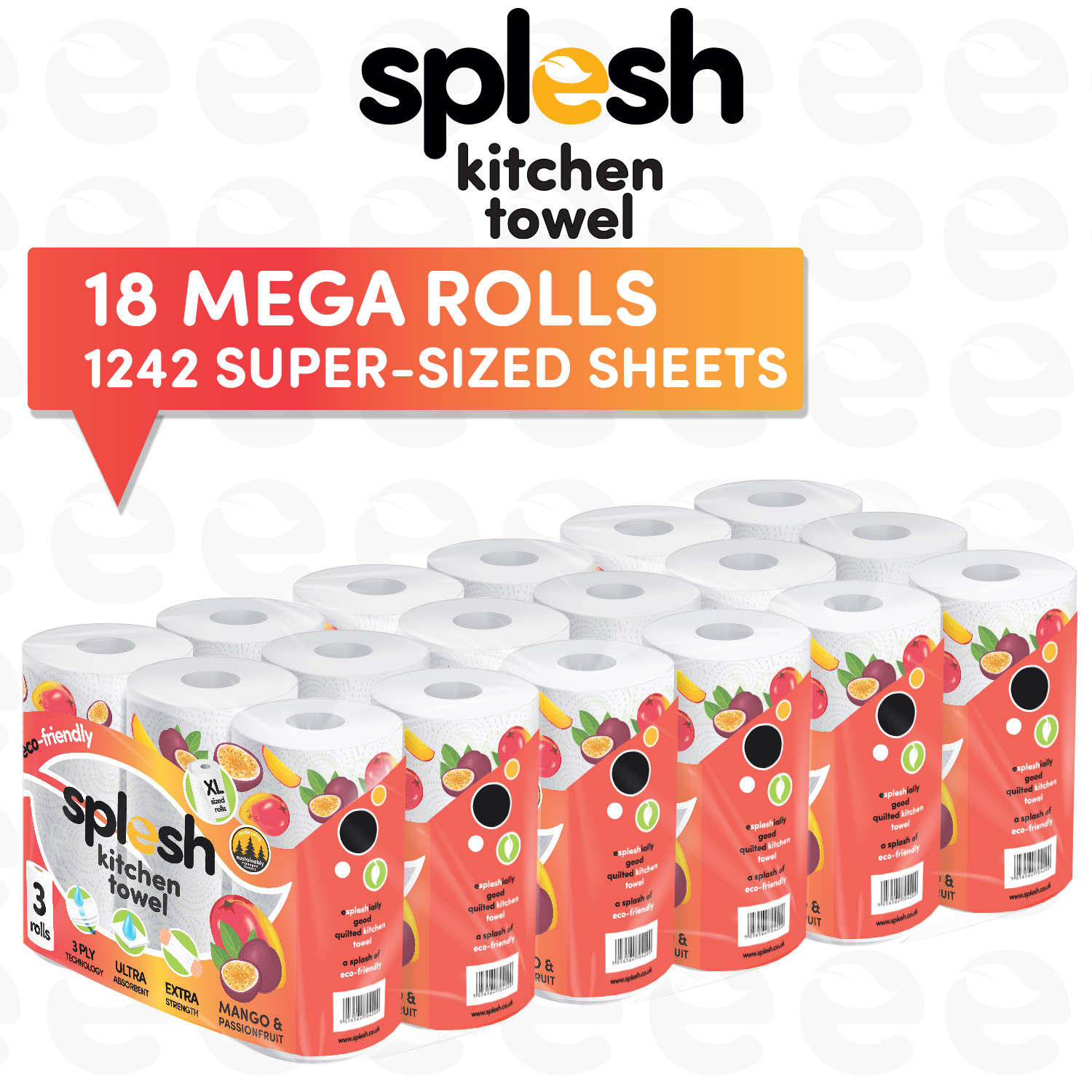 18 Rolls Culina Kitchen Towel - Mango & Passionfruit scented - Image 2
