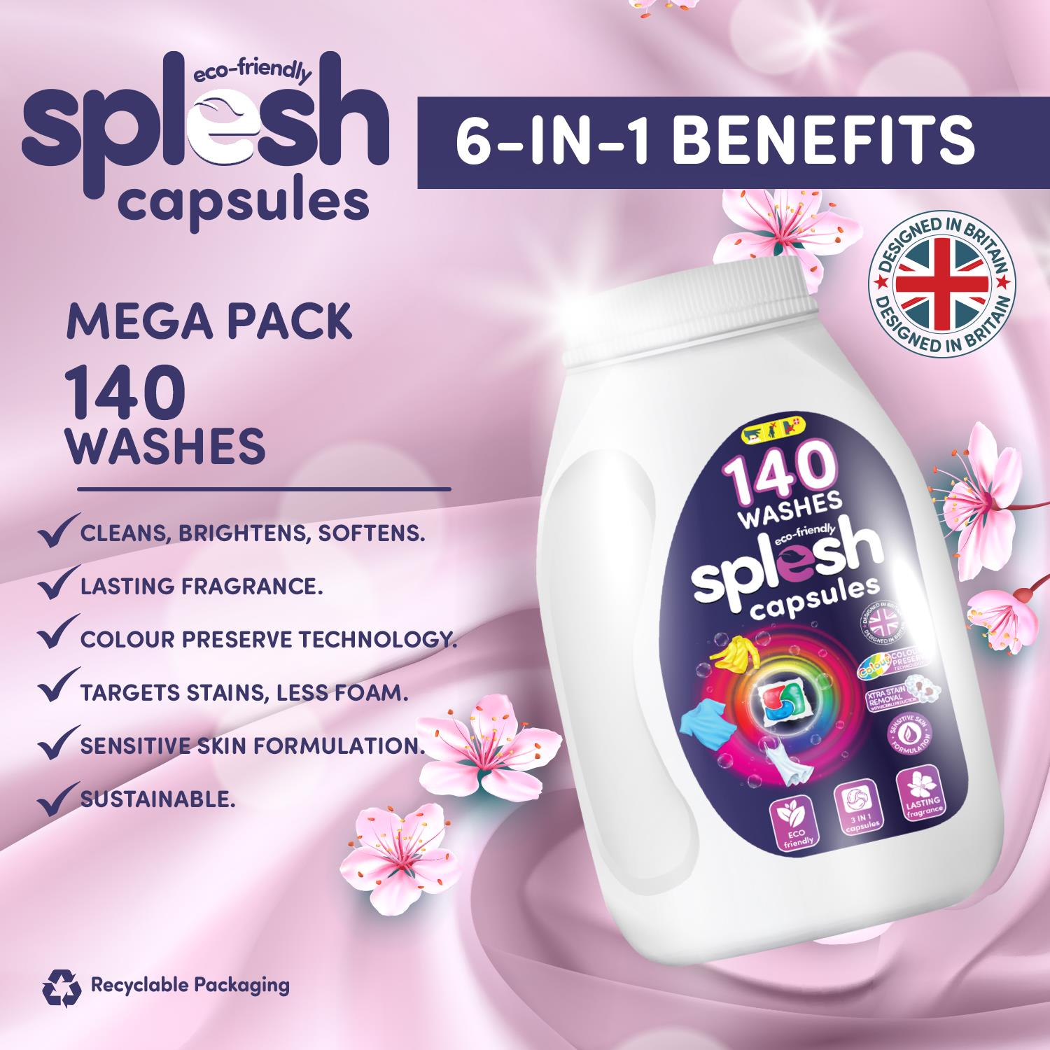 Bulk Buy Splesh Xtra Stain Removal 3in1 Laundry Capsules - Image 2