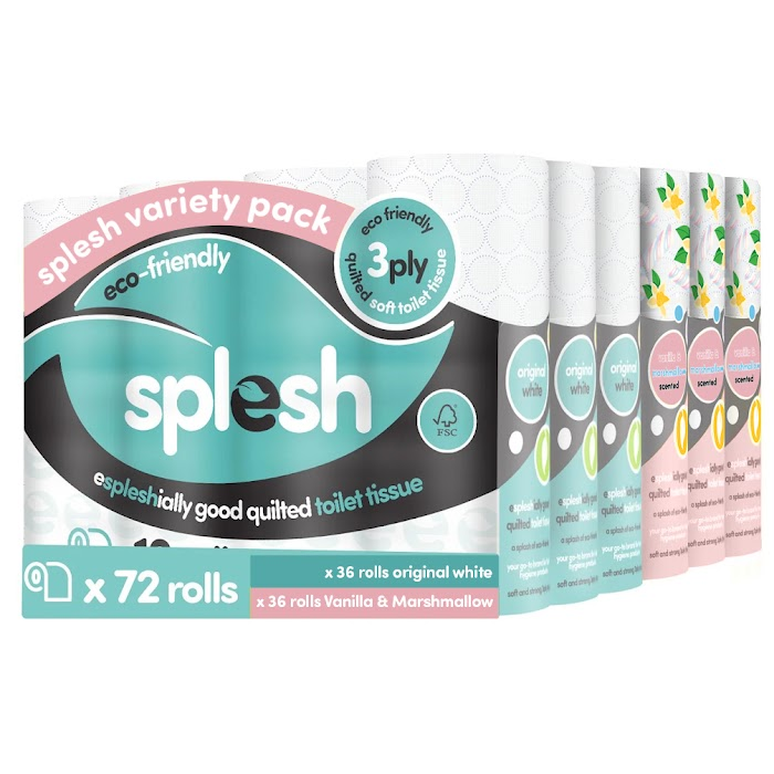 Splesh Super Saver 72 Toilet Rolls (36 Aloe vera+36 Lavender) - Image 26