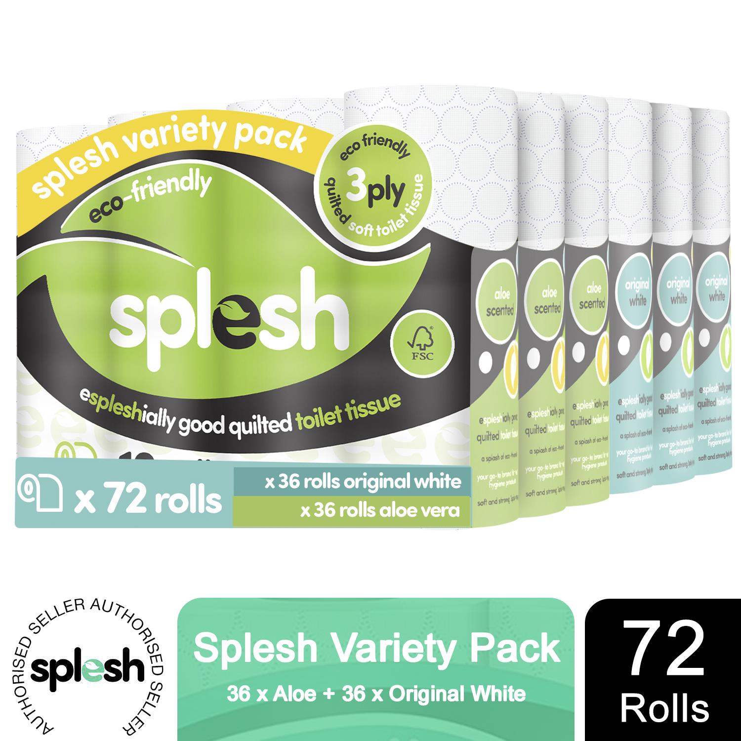 Splesh Super Saver 72 Toilet Rolls (36 Aloe vera+36 Lavender) - Image 19