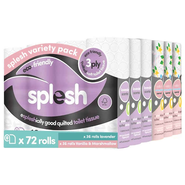 Splesh Super Saver 72 Toilet Rolls (36 Aloe vera+36 Lavender) - Image 4