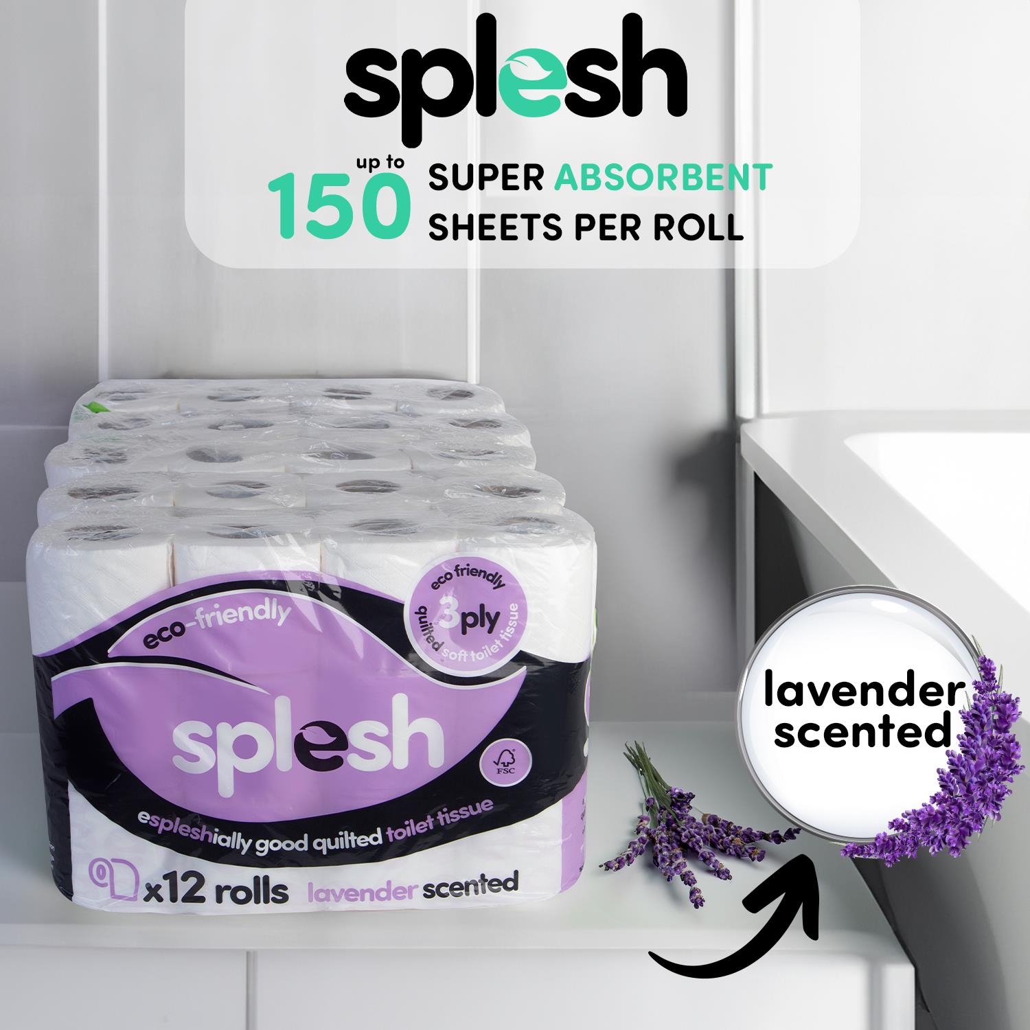 Splesh Super Saver 72 Toilet Rolls (36 Aloe vera+36 Lavender) - Image 10