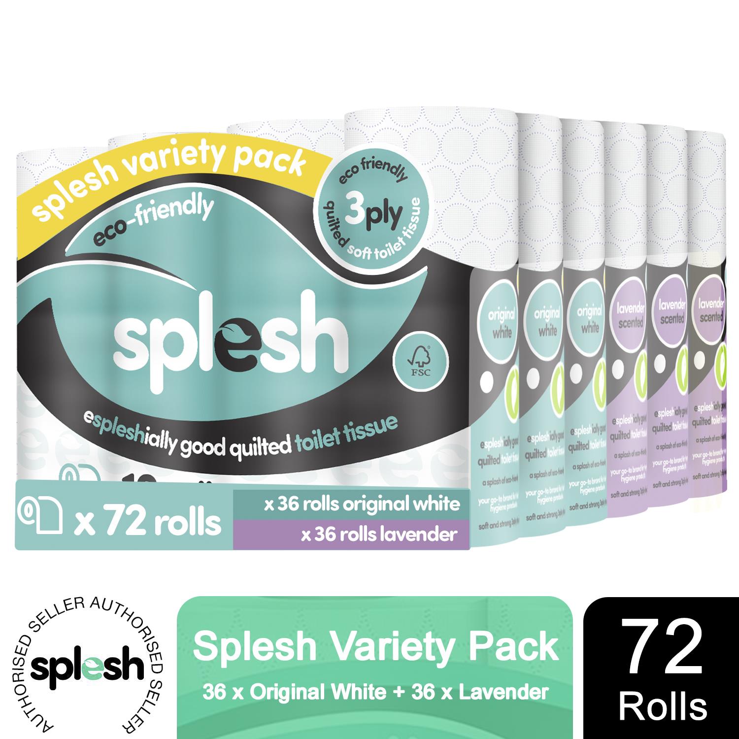 Splesh Super Saver 72 Toilet Rolls (36 Aloe vera+36 Lavender) - Image 7