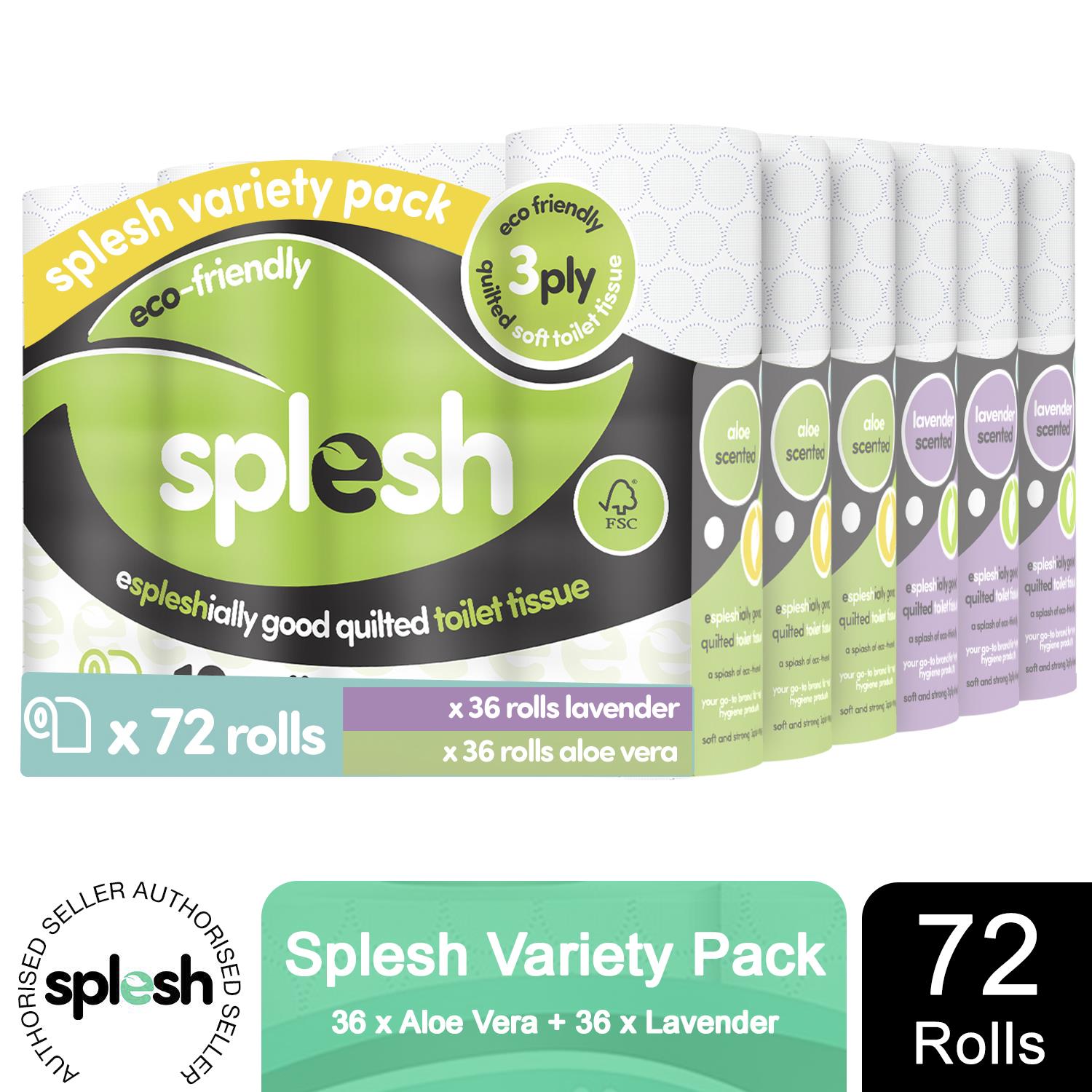 Splesh Super Saver 72 Toilet Rolls (36 Aloe vera+36 Lavender) - Image 15