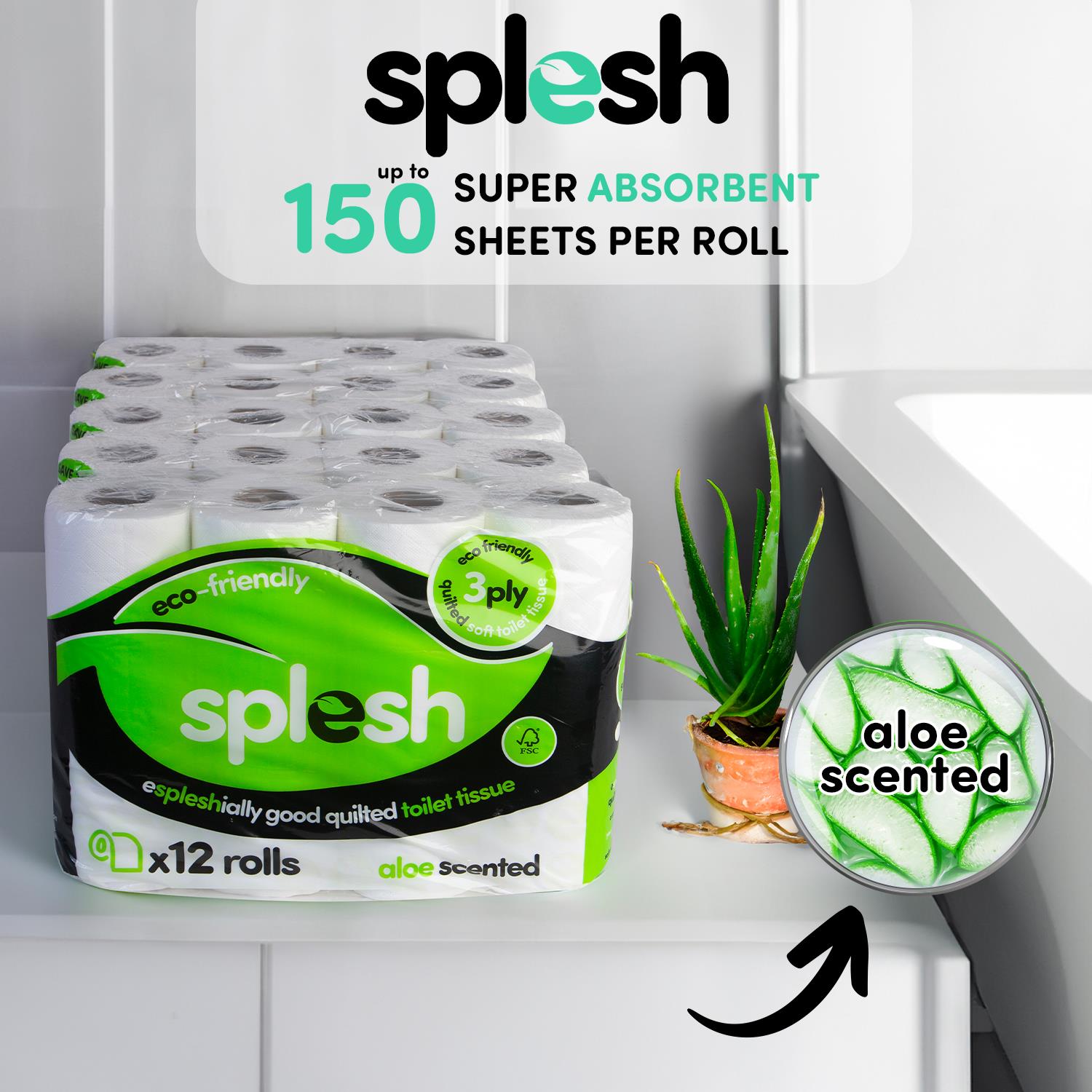 Splesh Super Saver 72 Toilet Rolls (36 Aloe vera+36 Lavender) - Image 22