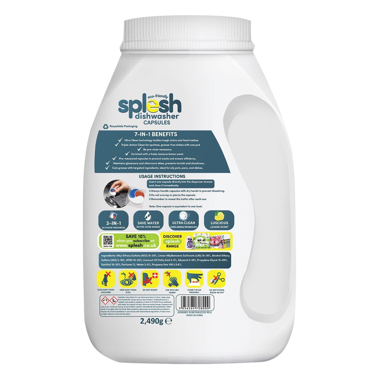 Splesh Cleaning Bundle of 3-in-1 Dishwasher 150 Capsules & Laundry 140 - Image 9