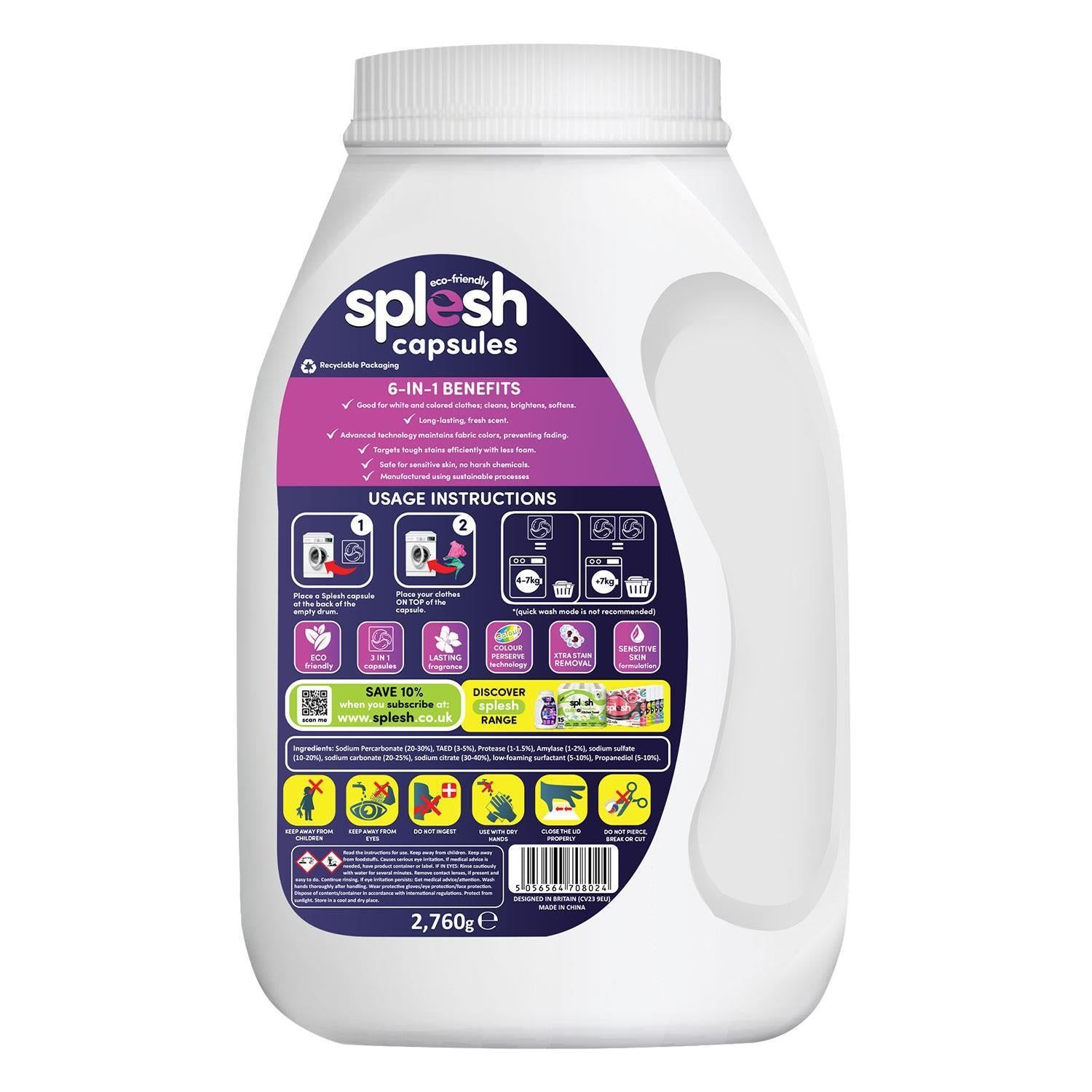 Splesh Cleaning Bundle of 3-in-1 Dishwasher 150 Capsules & Laundry 140 - Image 8