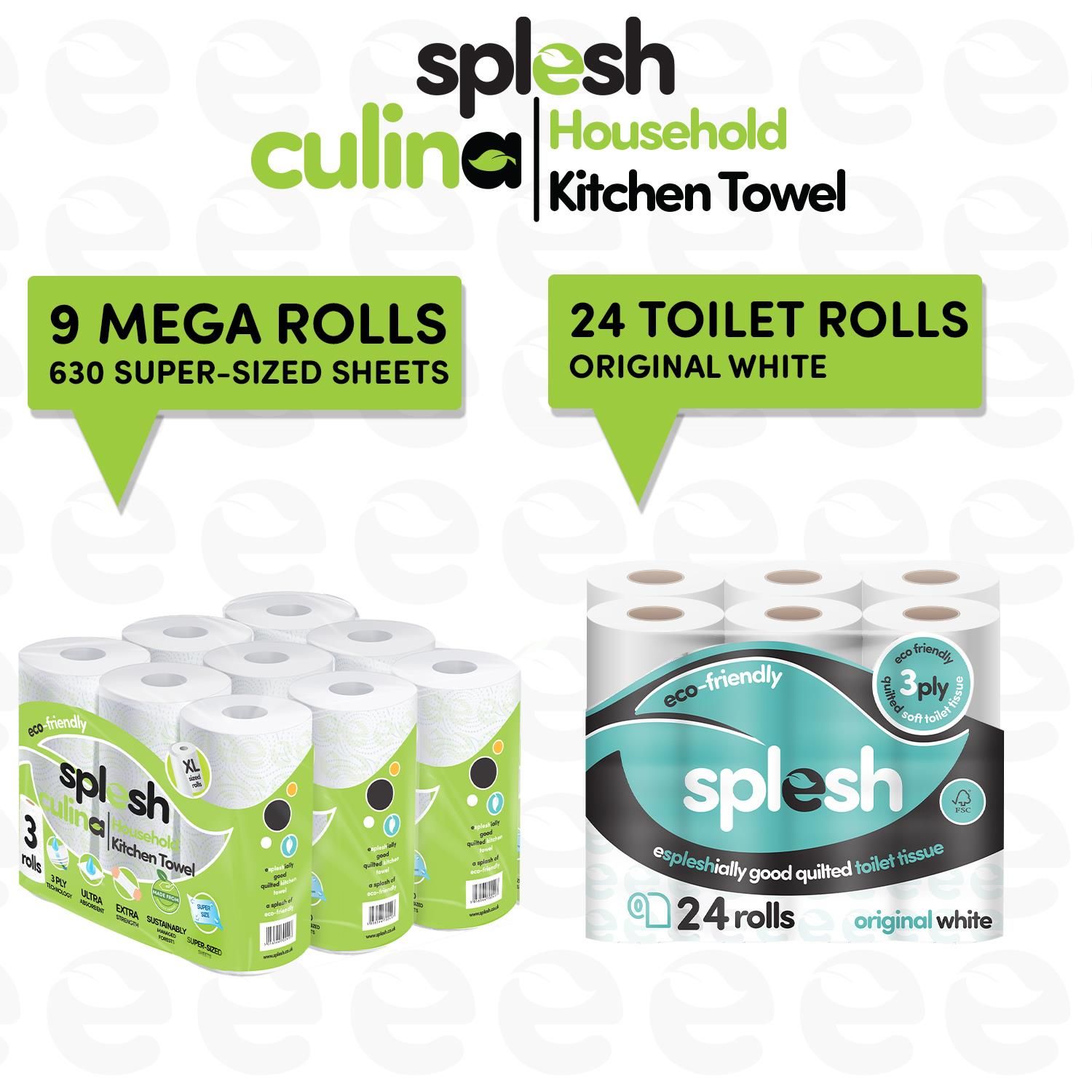 24 Rolls Splesh Toilet Roll Quilted White - Image 2