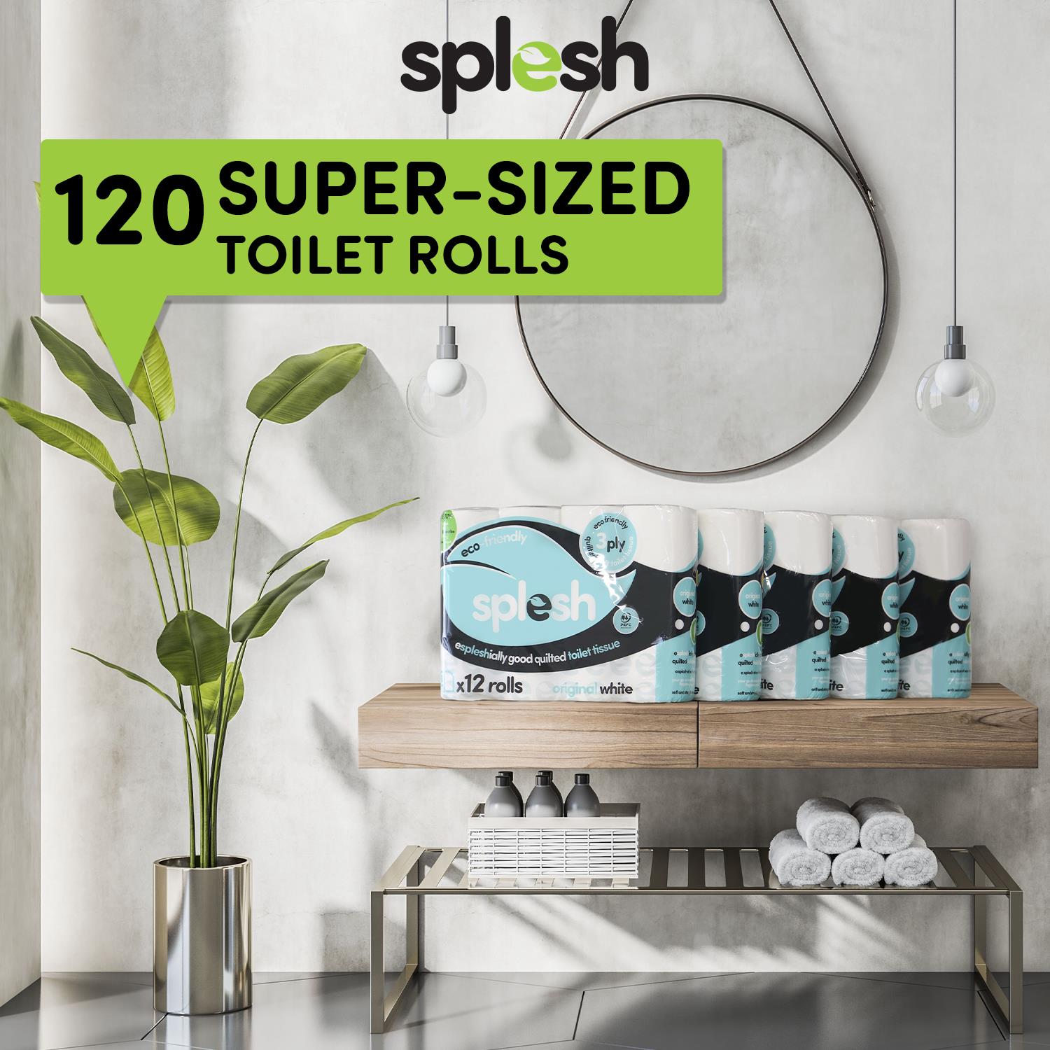 120 Rolls Splesh Toilet Roll Quilted White - Image 7