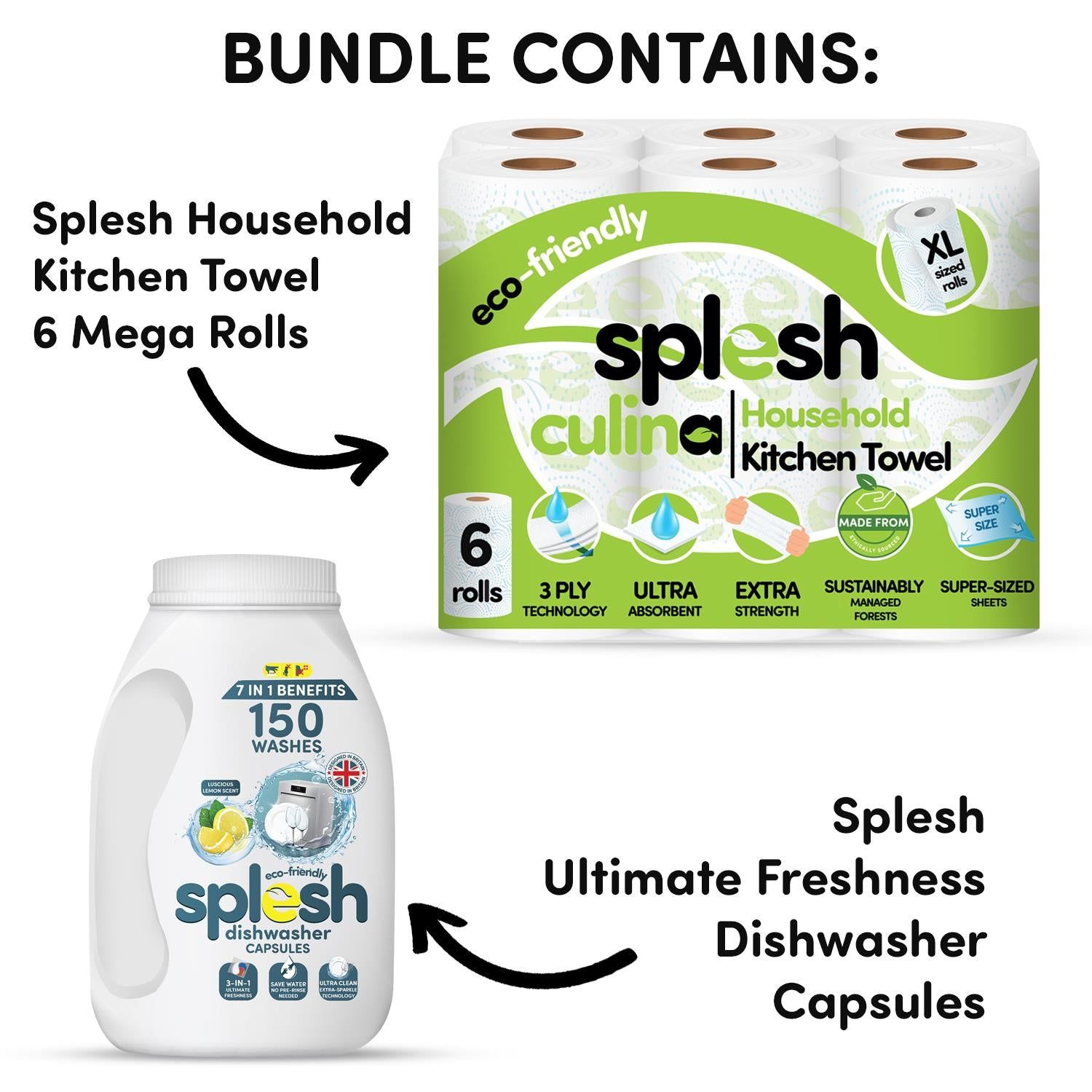 6 Rolls Splesh Culina XL Kitchen Towel 3 Ply - Image 2