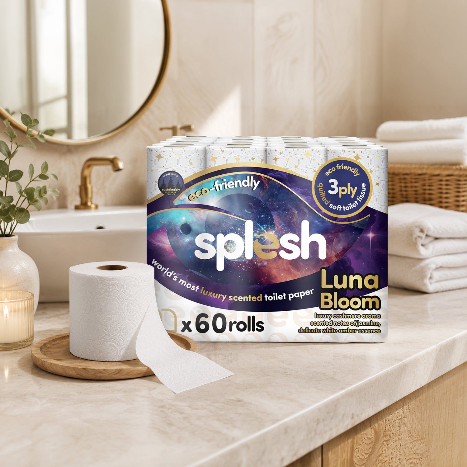 120 Luna Bloom Scented Toilet Rolls | 3-Ply Luxury - Image 4