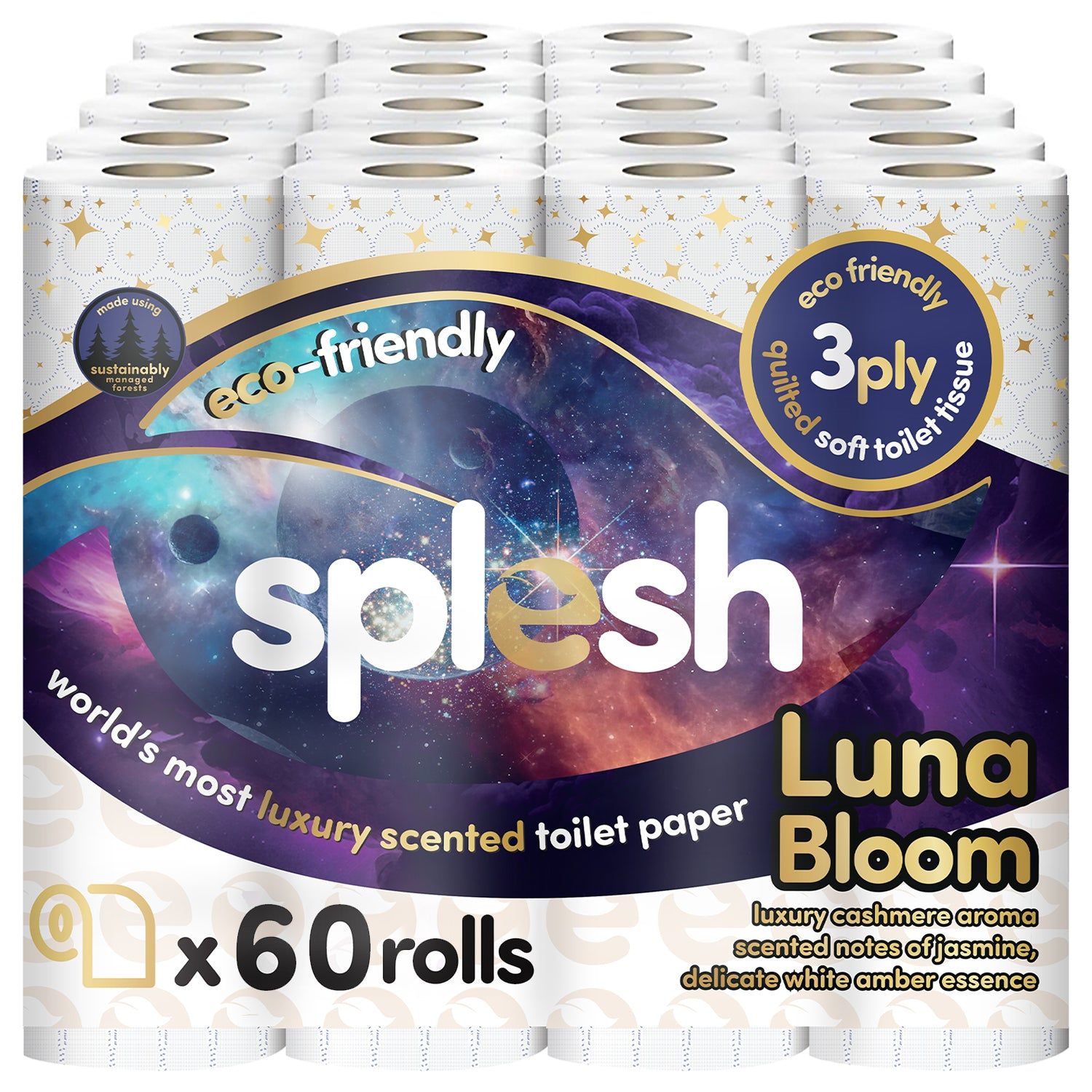 120 Luna Bloom Scented Toilet Rolls | 3-Ply Luxury - Image 2