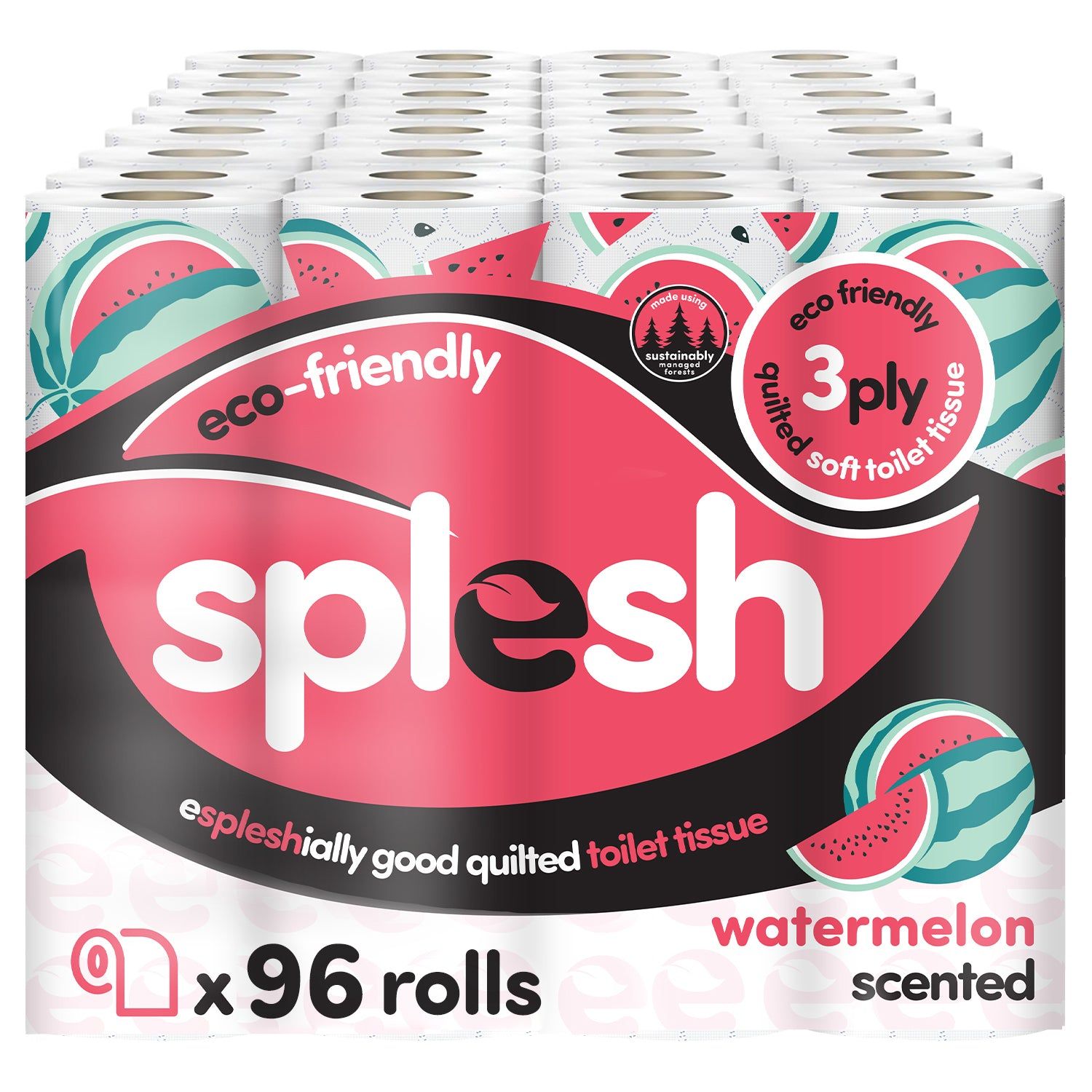 96 Watermelon Scented Toilet Rolls | 3-Ply Luxury - Image 2