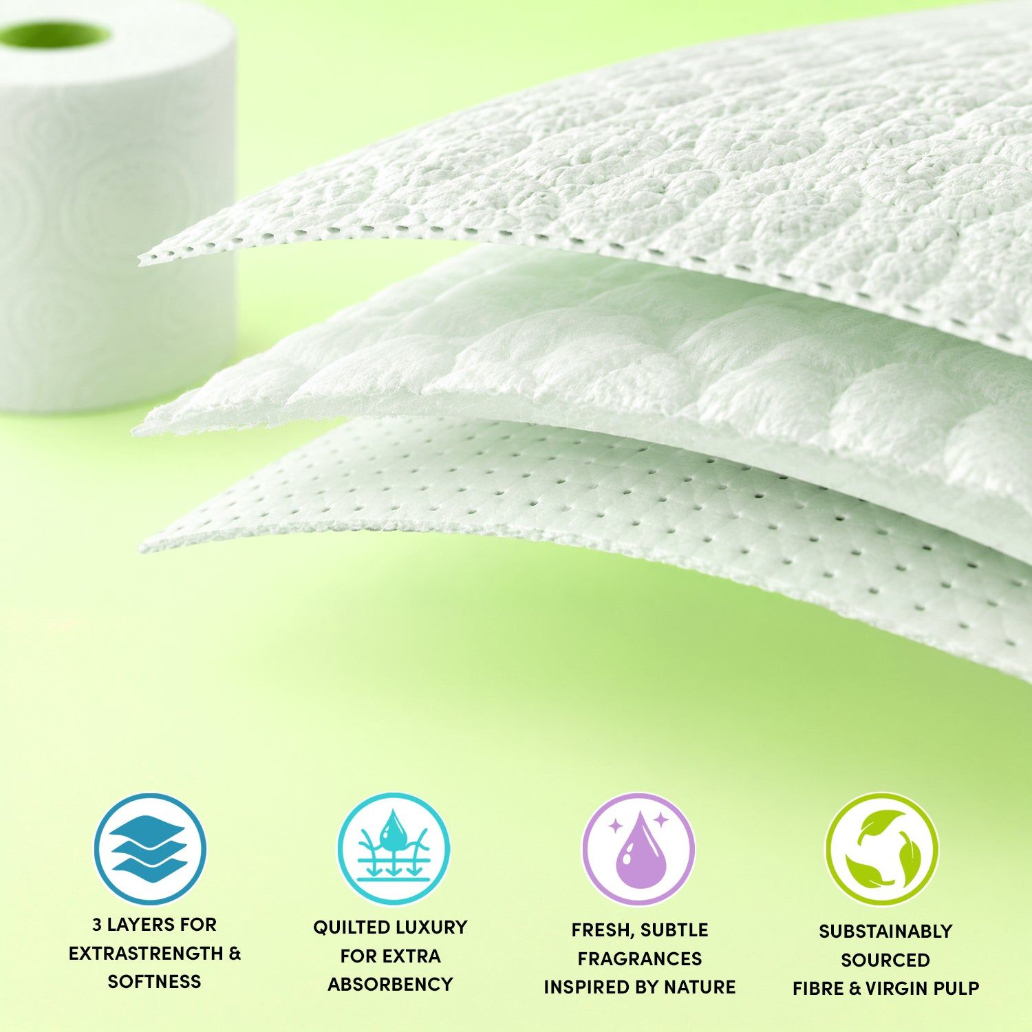 Splesh Toilet Roll Eco-Friendly, Soft & Quilted, Aloe Vera 36 Rolls - Image 4