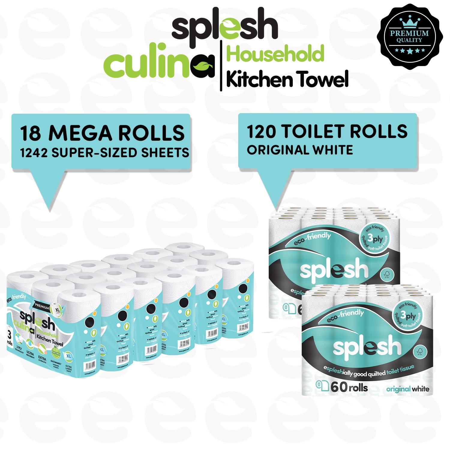 120 Rolls Splesh Quilted + 18 Culina Kitchen Towels - Image 2