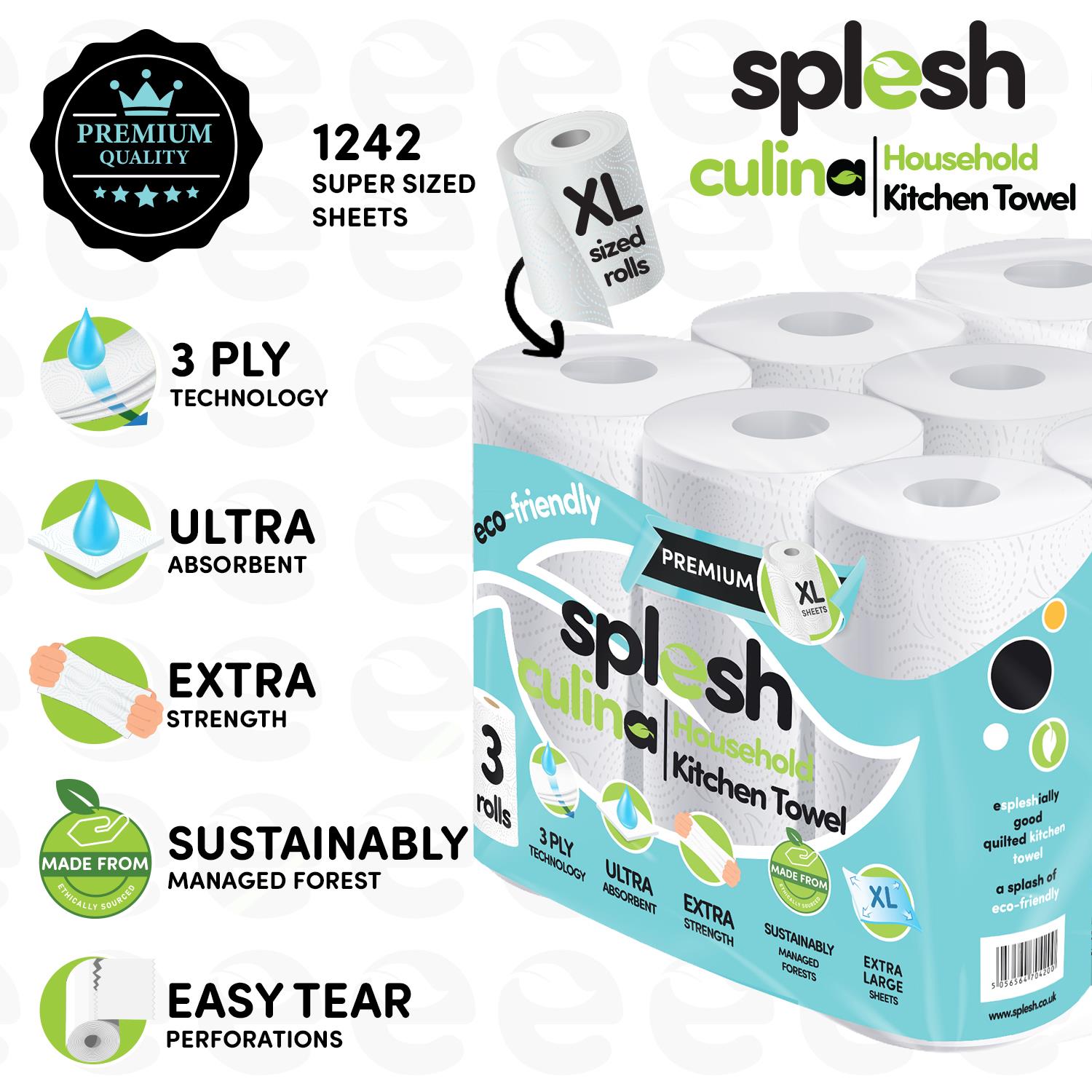 120 Rolls Splesh Quilted + 18 Culina Kitchen Towels - Image 3