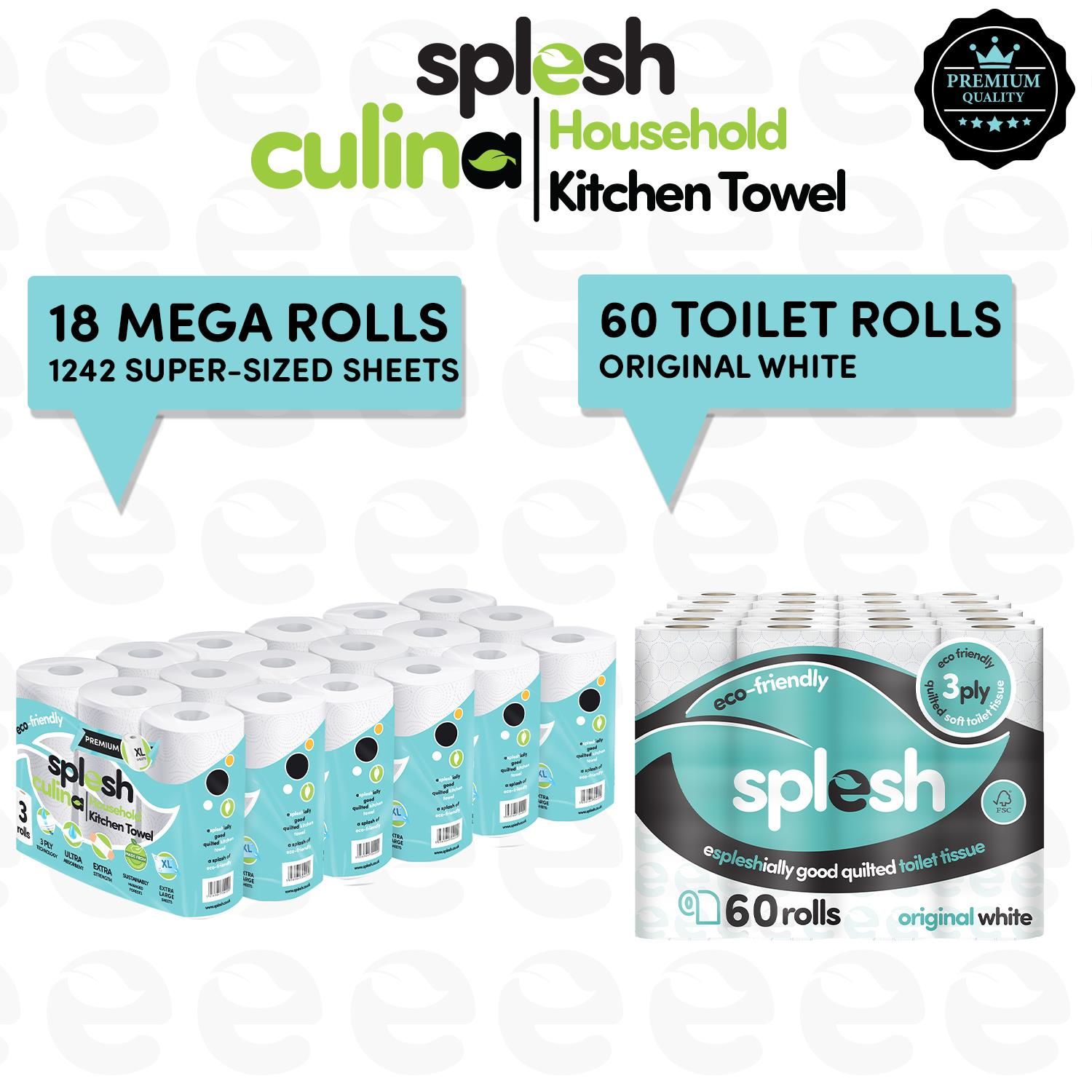 18 Rolls Quilted Toilet Rolls 60 + Culina Kitchen Towel - Image 3