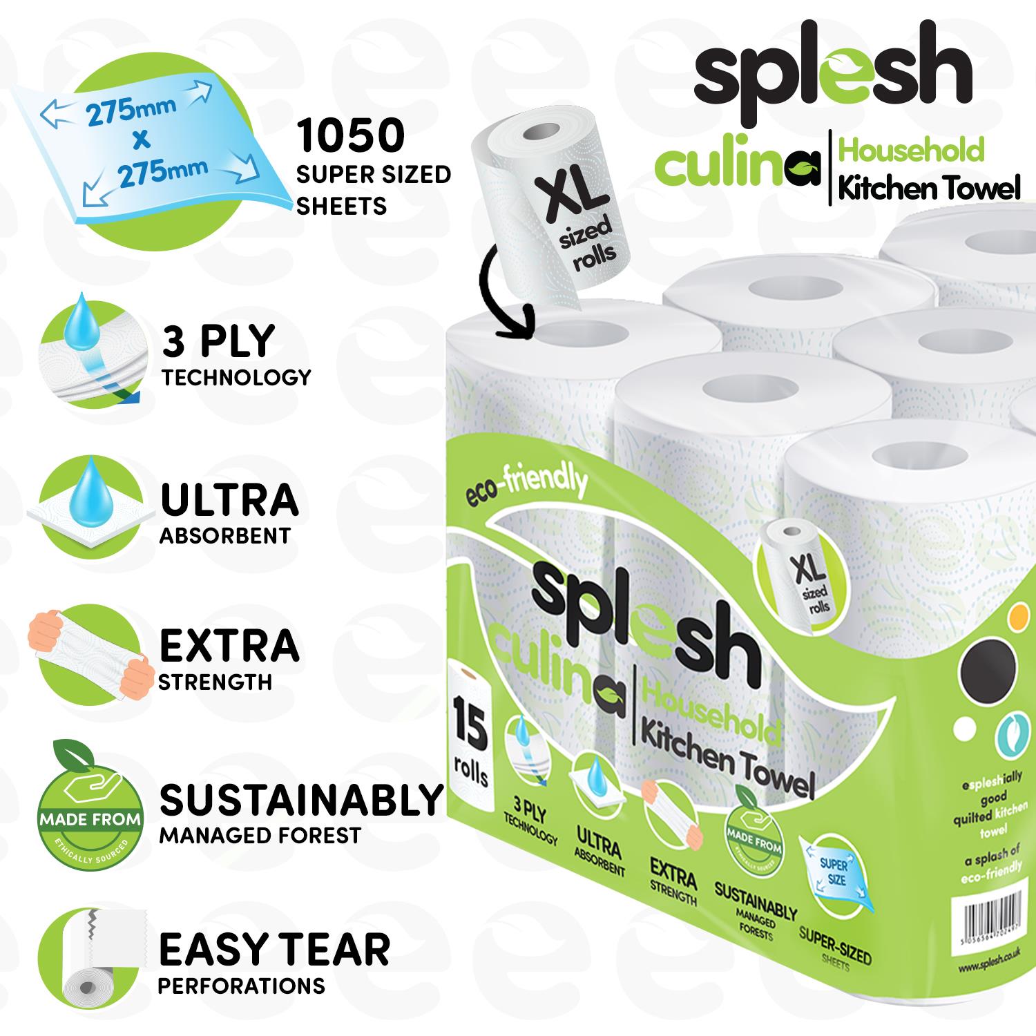 72 Quilted Toilet Rolls & 15 Culina Kitchen Towels - Image 2