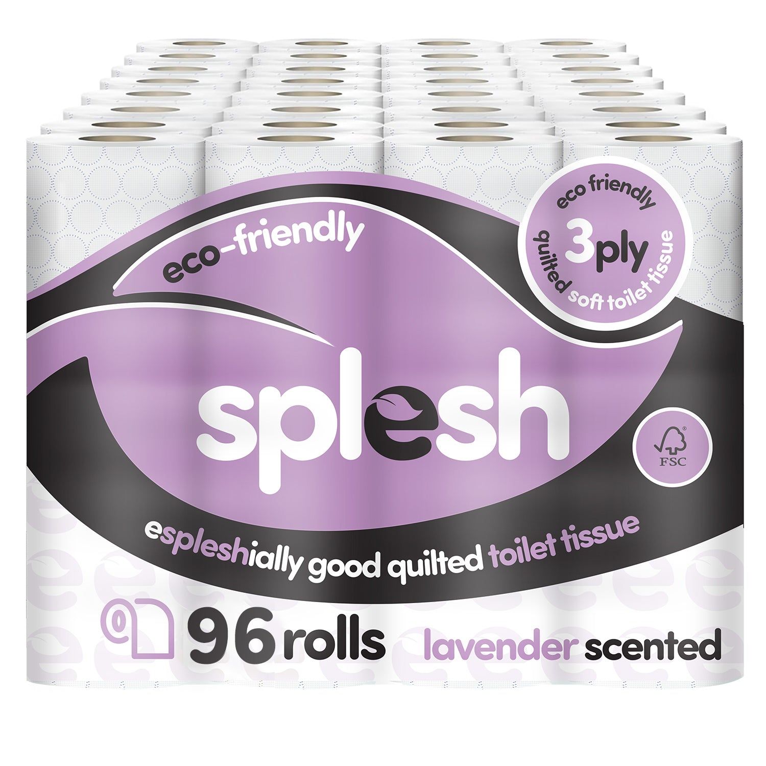 96 Lavender Quilted Toilet Rolls | Eco 3-Ply Tissue - Image 2