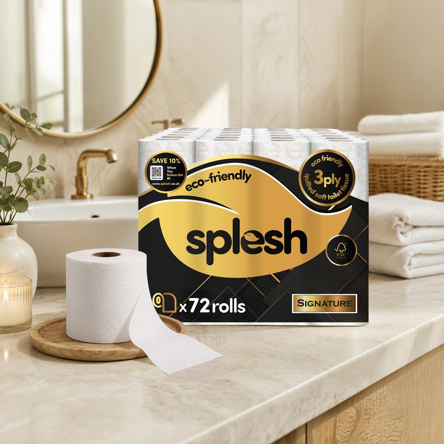 Splesh Signature Scented Toilet Paper (72 Rolls, 3-Ply) - Image 4
